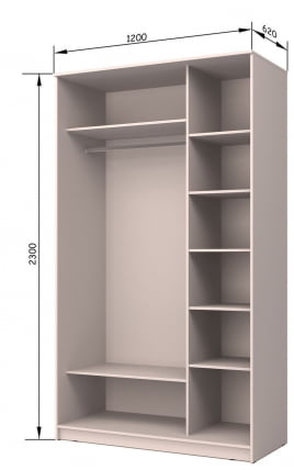 Шкаф-купе Хит-23-12-77 Париж Ясень шимо светлый_1