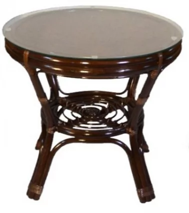 Стол Багама круглый с плетеной столешницей Bahama2 венге_0