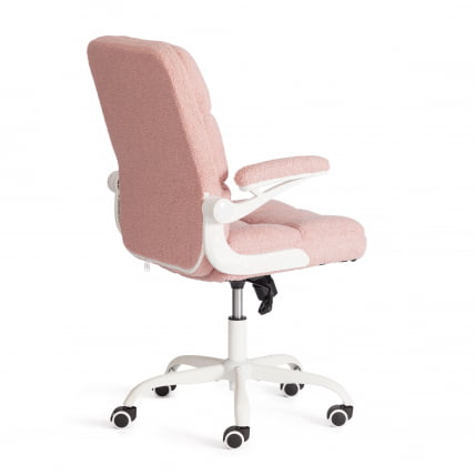 Кресло офисное Lugano Wh ткань teddy, розовый_2
