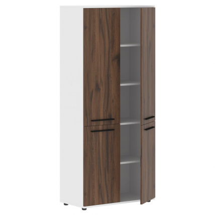 Шкаф с глухими средними и малыми дверьми EDIS EHCS 85.3 Дуб Денвер темный Черный Белый_1