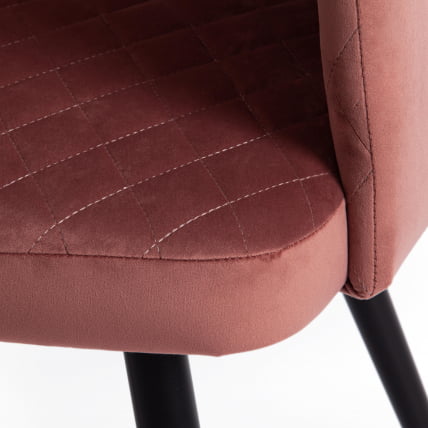 Кресло WIND (mod. 717) ткань/металл, 55х55х80 см, высота до сиденья 48 см, коралловый barkhat 15 /черный_8