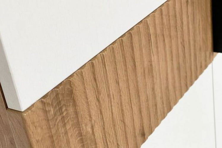 Шкаф двухдверный Бери MPR-024 Дуб крафт золотой/белое дерево_6