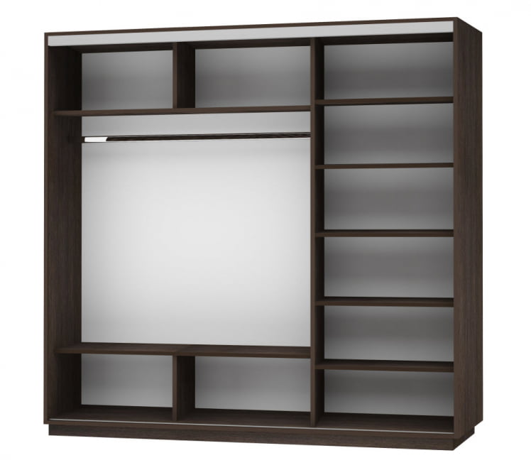 Шкаф-купе трехдверный Экспресс Трио Элемент 2400х2200h Дуб венге_1