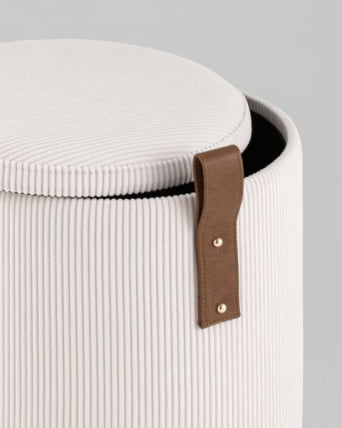 Пуф Руни XS с ящиком вельвет белый_6