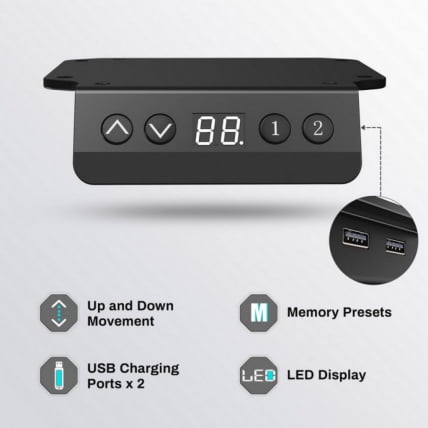 Стол для компьютера угловой (левый) c электрической регулировкой по высоте EUREKA ERK-L60L-RB_3