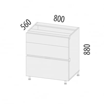 Напольный шкаф (3 ящика с системой плавного закрывания) Бостон 104.92_5