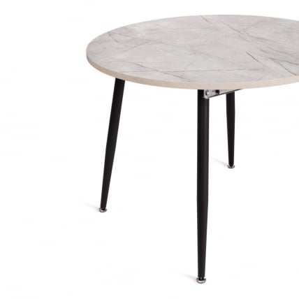 Стол VELETA ЛДСП/HPL/металл, 100 x 100+40 x 75 см, Агат серый/черный_5