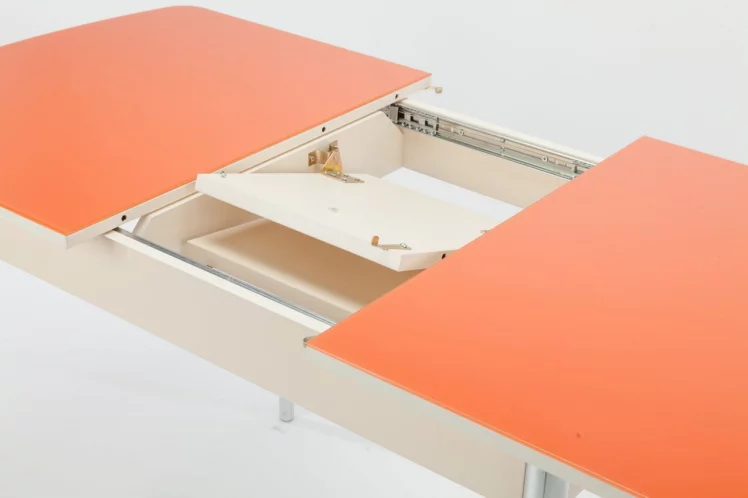 Стол обеденный Чикаго СТ(6191) крем,стекло оранжевое_4