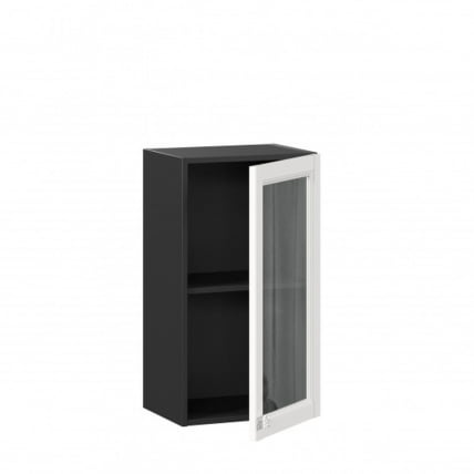 Шкаф кухонный 400 со стеклом Джулия ЛД 284.320.000.060 Черный Белый_1