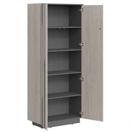 Шкаф высокий Line СФ-574204 Дуб серый Черный графит_1