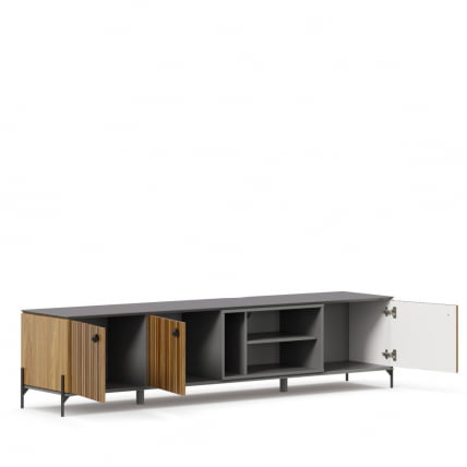 Тумба ТВ 2000 Элиот ЛД 414.010.000 Оникс Серый/Орех фактурный_3