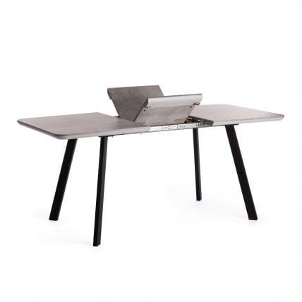 Стол обеденный NELSON МДФ/ЛДСП/металл, 128-170х80х75 см, Бетон/Черный_5