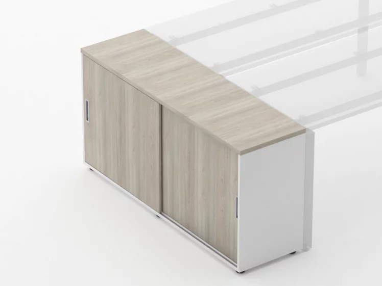Тумба-купе для рабочего модуля Deka 9.02.145 Дуб Сантана светлый/Белый_2