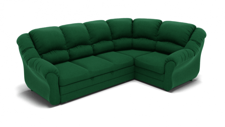 Диван Хост угловой (ЗР) Цвет фасада: Зеленый; Тип: Универсальный; Материал фасада: Металл/Велюр_0