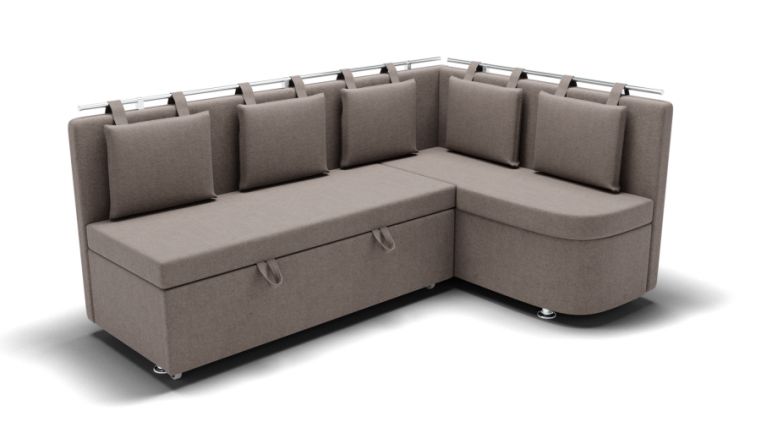 Кухонный диван Париж-1 угол левый/правый (ЗР) Цвет фасада: Серо коричневый; Тип: Левый/правый; Материал фасада: Металл/Велюр_0