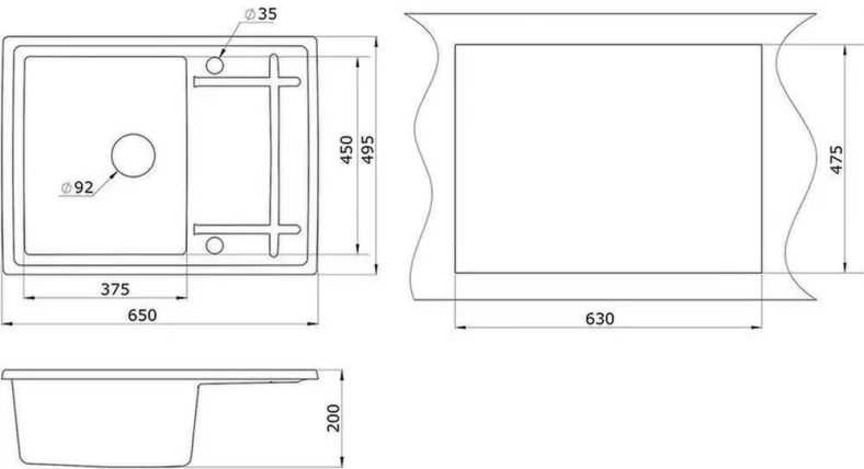 Кухонная мойка GRANULA 6501 Арктик_2