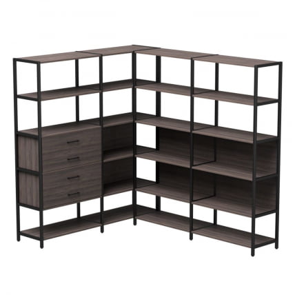 Набор стеллажных систем Everprof EVO №17 Дуб Пасадена Черный_0