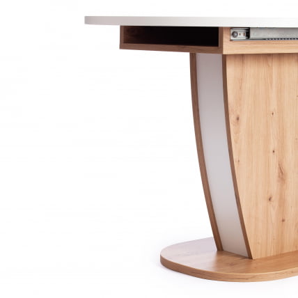 Стол обеденный SATURN ЛДСП, 120-160x80x75,5 см, Дуб Артисан/Белый_11