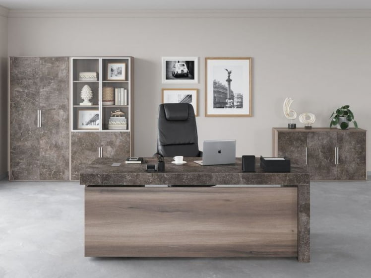 Креденция 2 двери B-TONE BTN36140242 Вяз Бетон темный_1