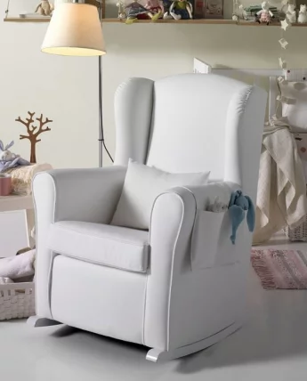 Кресло-качалка Micuna Wing/Nanny white/white искусственная кожа_1