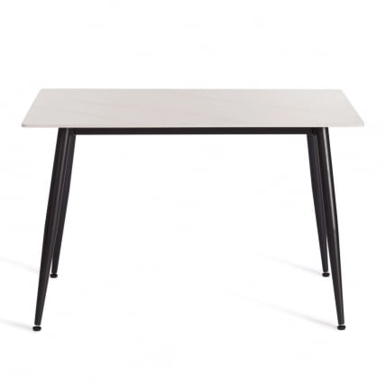 Стол обеденный Austen/Остин столешница керамика (матовая) /опоры металл, белый/черный, 120х80х75см_3