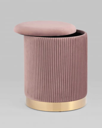 Пуф Шарлотта с ящиком велюр Розовый_2