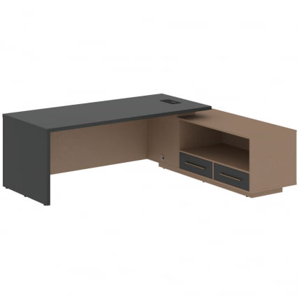 Стол руководителя правый VELION VCT 2319 R Яшма черный Кобра_0