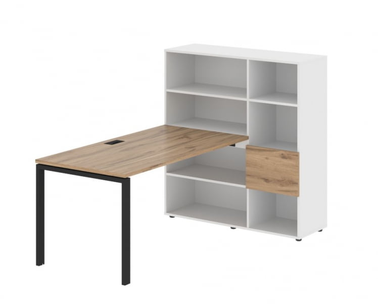 Рабочая станция EDIS EURST 1215 Дуб Денвер светлый Черный Белый_0