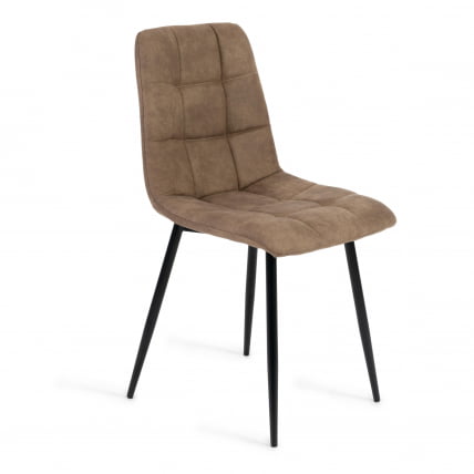 Стул CHILLY (mod. 7094) металл,ткань наппа, 45 х 55 х 87,5 см, светло-коричневый/черный, PK-01_0