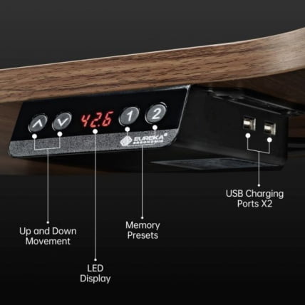 Стол для компьютера угловой (левый) c электрической регулировкой по высоте EUREKA ERK-L60L-WN_4