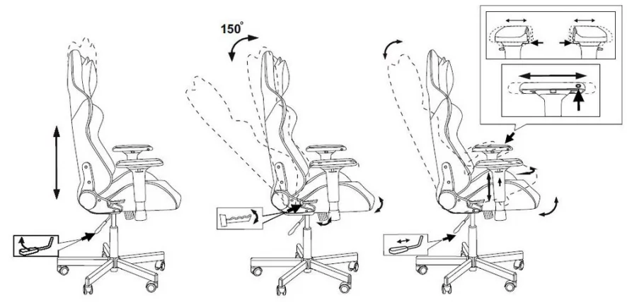 Геймерское кресло Zombie VIKING TANK BLUE_14