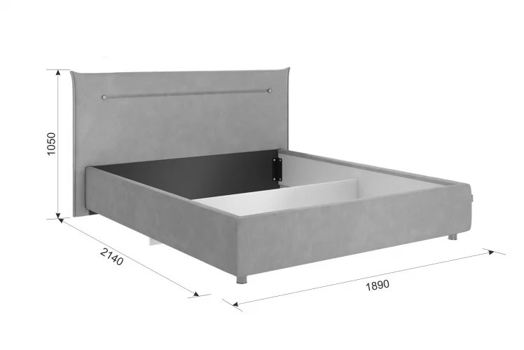 Кровать 1.6 Альба с подъем. механизмом ZP.KM1.6-15 топаз (велюр)_1