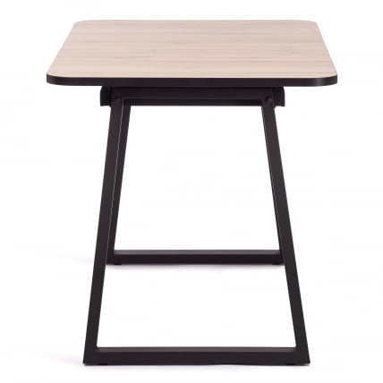 Стол MALTIDO ЛДСП/HPL/металл, 130 х 75+30 х 75 см, Агат серый/черный_1