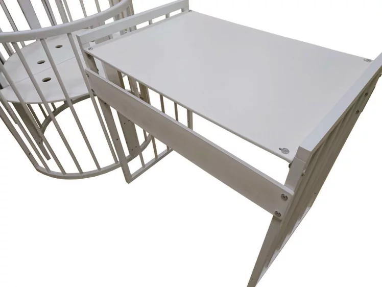 Кровать-трансформер с двумя матрасами Merry Happy Mini матовая Белая_4