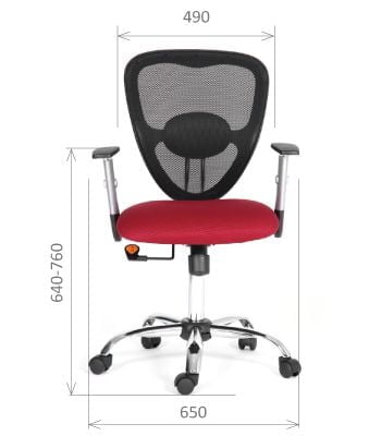 Офисное кресло для оператора CHAIRMAN 451 TW 13/AC (красный/черный) (Л)_4