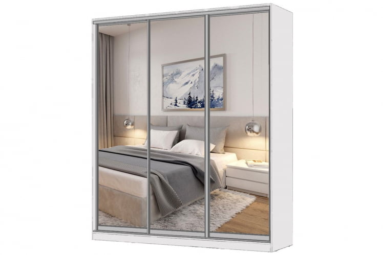 Шкаф-купе 3-х дверный Виктория 1800х584х2300, Белый 18ДЗДЗДЗ-Б 310-1907_0