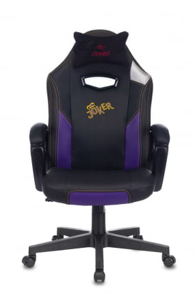 Геймерское кресло Zombie HERO JOKER Черный-фиолетовый_1
