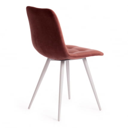 Стул CHILLY (mod. 7095-1) / 1 шт. в упаковке ткань/металл, 45x53х88 см, высота до сиденья 50 см, коралловый barkhat 15 /белый_2