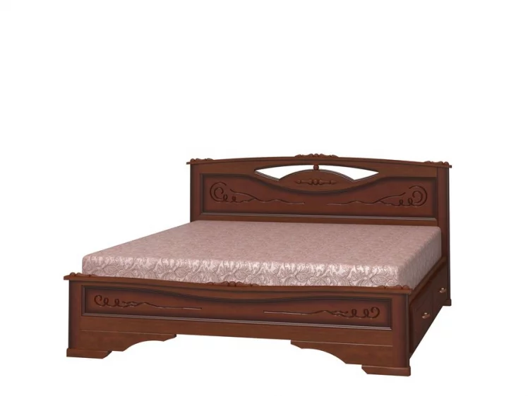 Кровать Елена-3 200х120 с выкатными ящиками Орех_0