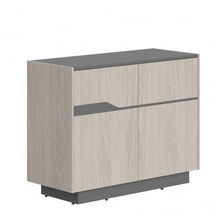 Комод с распашными дверями Line СФ-572101 Дуб серый Черный графит_0