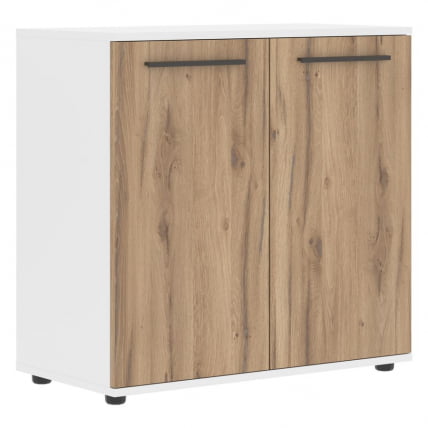 Шкаф с глухими малыми дверьми EDIS ELCS 85.1 Дуб Денвер светлый Мокко Белый_0
