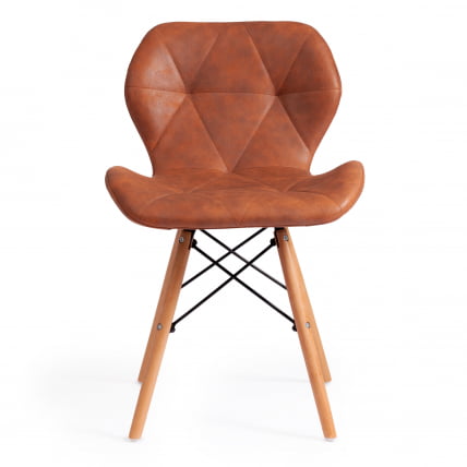 Стул STUTTGART (mod. 74) / 1 шт. в упаковке экокожа/дерево береза/металл, 50 х 47 х 73 см, античный коричневый RH02-13/натуральный_4