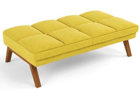 Банкетка двухместная Даллас 2L Желтая экокожа/ткань 4 категория_0