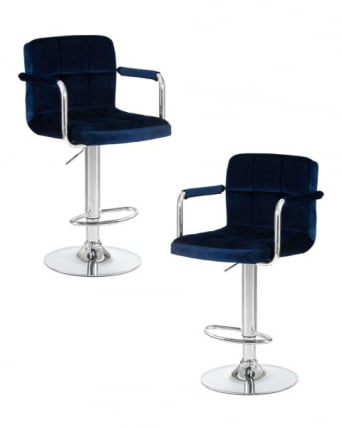 Стул барный DOBRIN KRUGER ARM (синий велюр (MJ9-117))_0