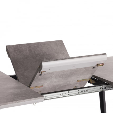 Стол обеденный NELSON МДФ/ЛДСП/металл, 128-170х80х75 см, Бетон/Черный_8