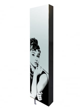 Поворотный зеркальный шкаф Драйв Шелф Арт (правый) Беленый дуб_13