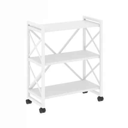 Стеллаж на колесных опорах - 3 полки LOFT  VR.L-MST.K-3.8 Металл белый Белый Бриллиант_0