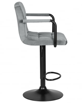 Стул барный DOBRIN KRUGER ARM BLACK (серый велюр (MJ9-75))_2