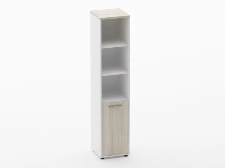 Шкаф 4 узкий верх открытый, низ закрытый Deka 10.19.11Л Дуб Сантана светлый/Белый_0