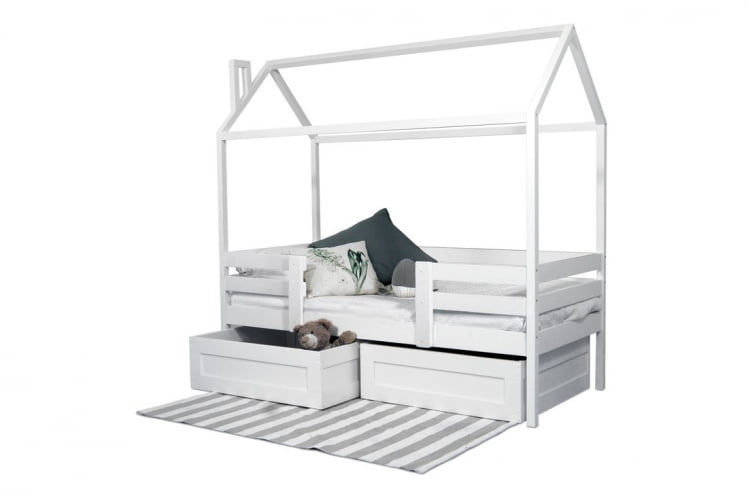 Кровать-домик RooRoom кд-22 с ящиками Белый_0